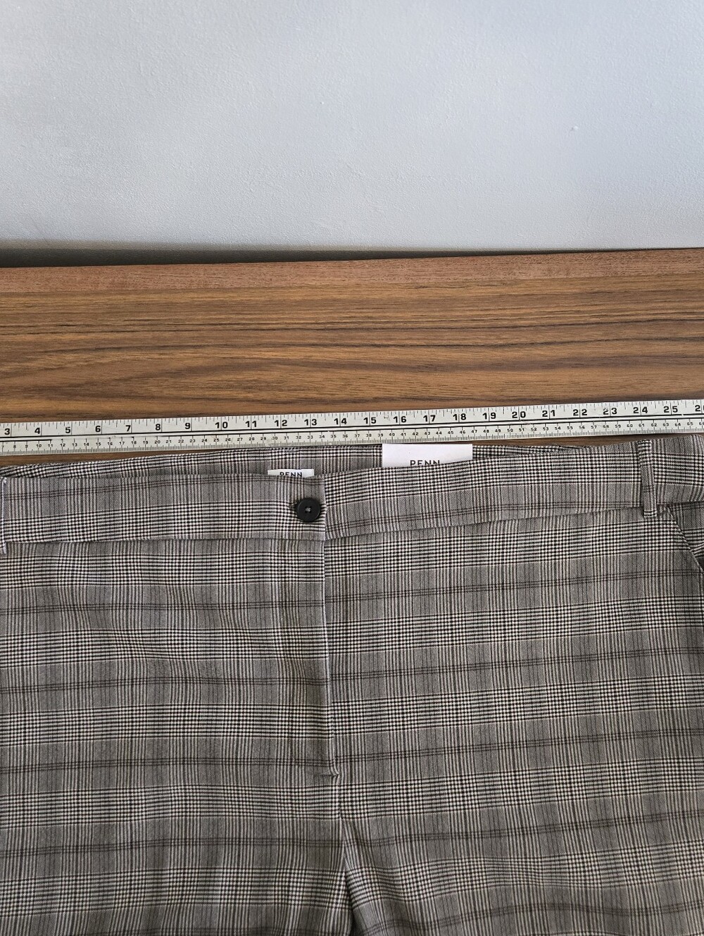 Women 30P/3X Plaid Dress Pants in Gray White, Brown Comfort Stretch Zip Profesh - Picture 6 of 13